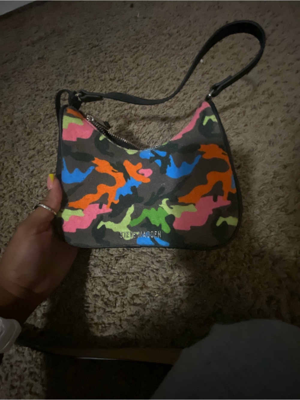 Steve Madden Neon Camo Mini Shoulder Bag - Pink, Orange, Blue, Green